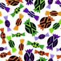 Halloween sweets seamless pattern stock vector illustration Royalty Free Stock Photo